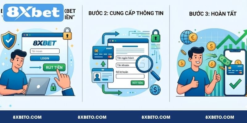Cách rút tiền trên 8XBET chỉ với 3 bước nhanh gọn