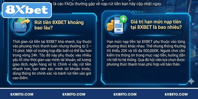 Câu hỏi thường hay gặp về giao dịch nạp rút 8XBET