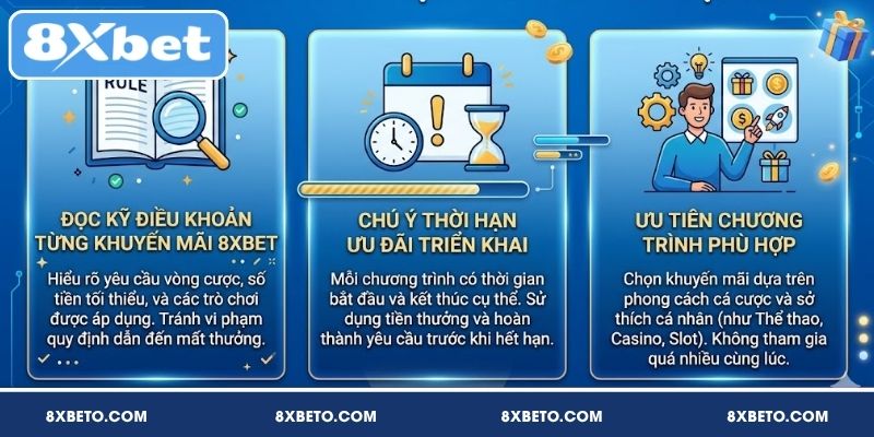Lưu ý nhận khuyến mãi 8XBET dễ dàng, thành công