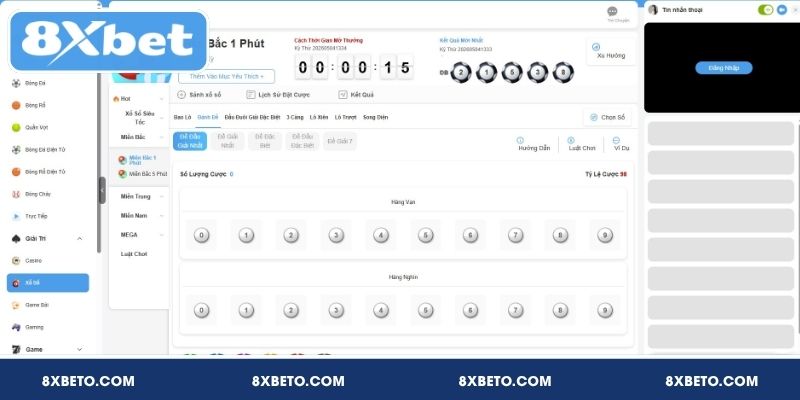 Những trò chơi có tại sảnh xổ số 8XBET