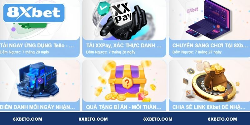 Tổng hợp khuyến mãi 8XBET hấp dẫn, thưởng lớn