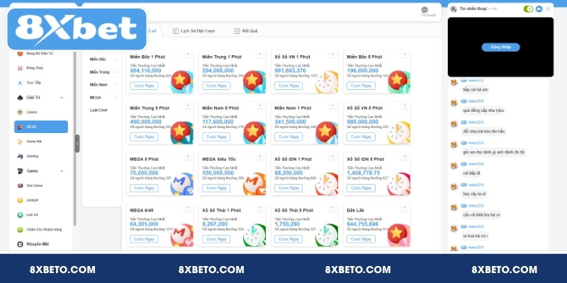 Xổ số 8XBET – Thử vận may với kết quả nhanh gọn